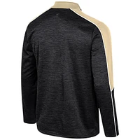 Men's Colosseum Black Army Knights Marled Half-Zip Jacket