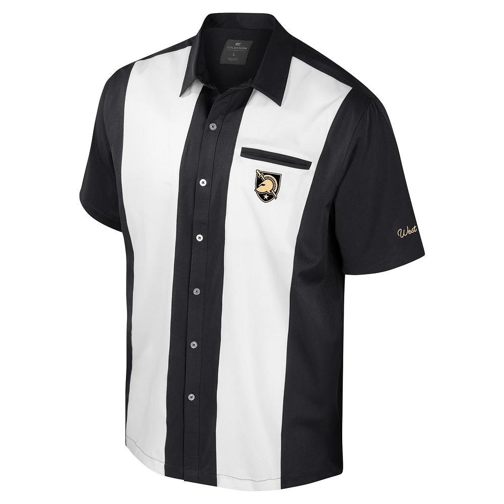 Men's Colosseum Black Army Knights Strike Bowling Button-Up Shirt