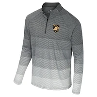Men's Colosseum  Gray Army Black Knights AI Striped Mesh Quarter-Zip Raglan Windshirt