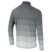 Men's Colosseum  Gray Army Black Knights AI Striped Mesh Quarter-Zip Raglan Windshirt