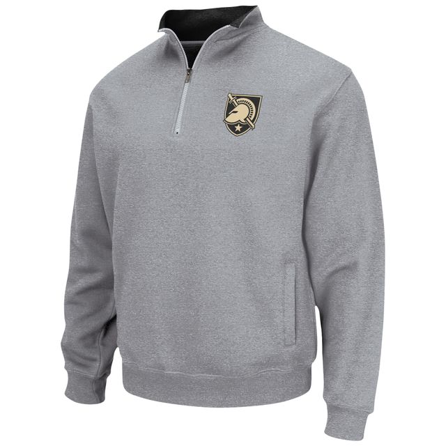 Veste homme Colosseum Heathered Grey Army Black Knights Tortugas Team Logo Quarter-Zip Jacket