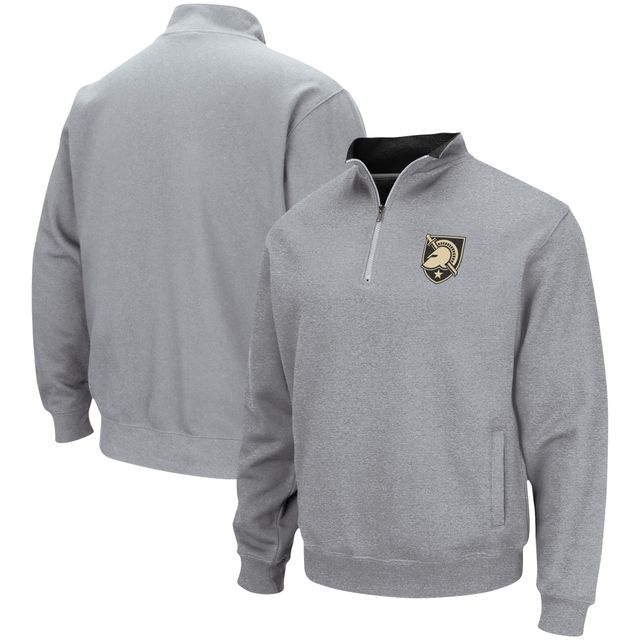 Veste homme Colosseum Heathered Grey Army Black Knights Tortugas Team Logo Quarter-Zip Jacket