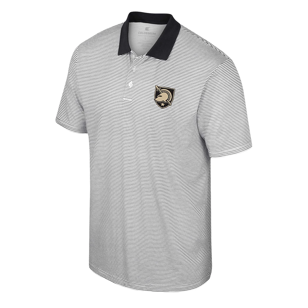 Polo à rayures Colosseum blanc/noir Army Black Knights pour homme