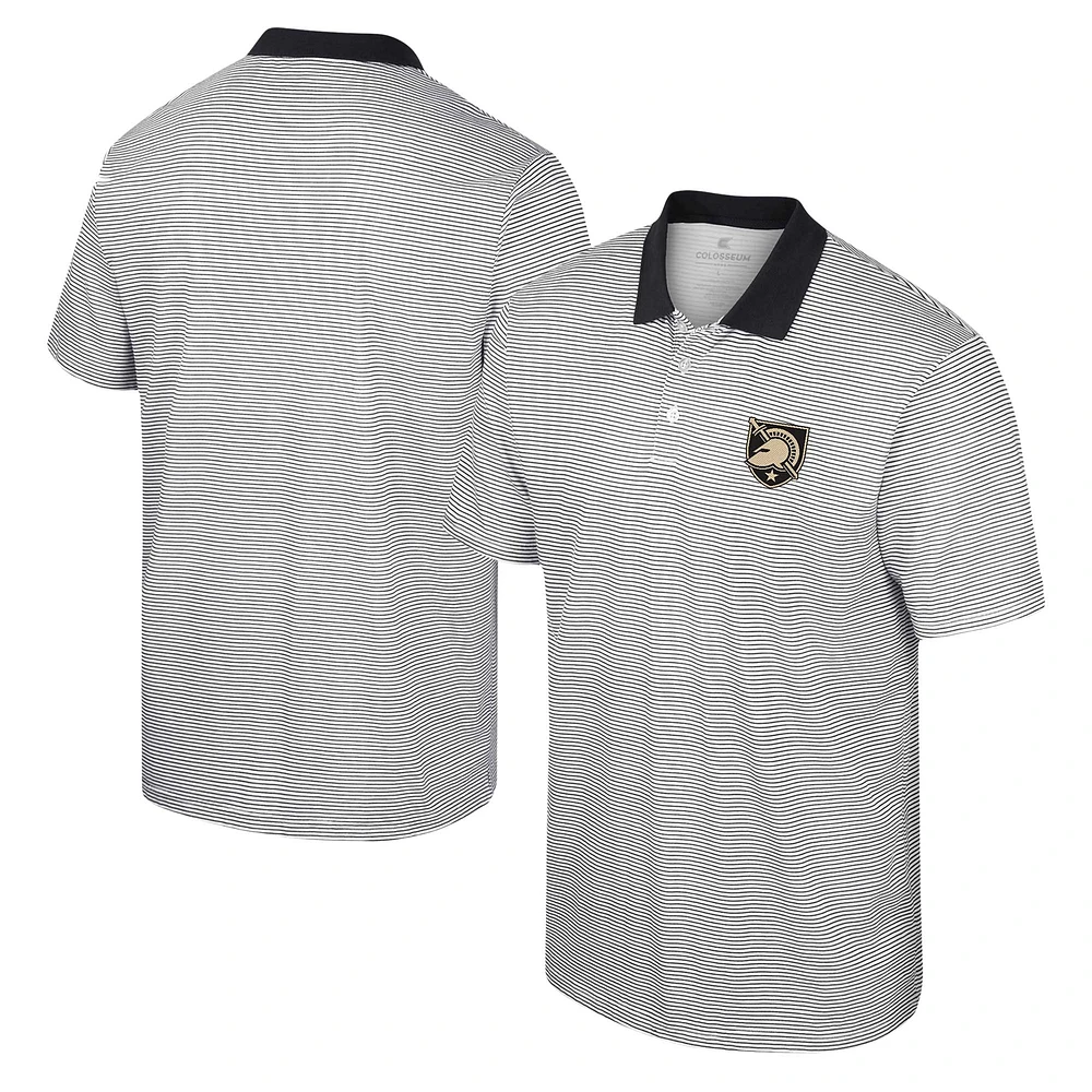 Polo à rayures Colosseum blanc/noir Army Black Knights pour homme