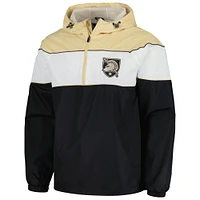 Men's G-III Sports by Carl Banks Black Army Knights Center Line Half-Zip Raglan Hoodie Jacket