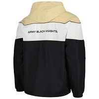 Men's G-III Sports by Carl Banks Black Army Knights Center Line Half-Zip Raglan Hoodie Jacket