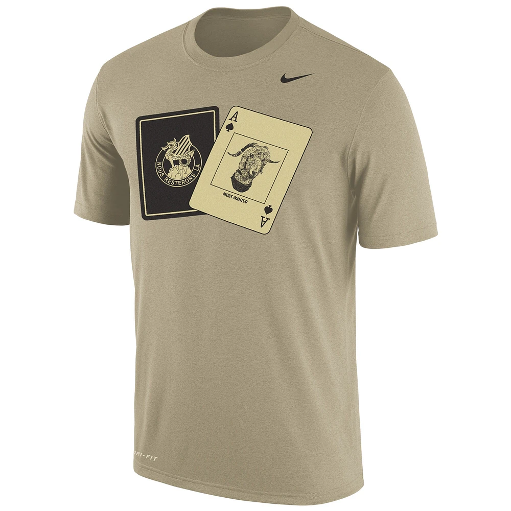 Men's Nike Gold Army Black Knights 2023 Rivalry Collection Cards Performance T-Shirt