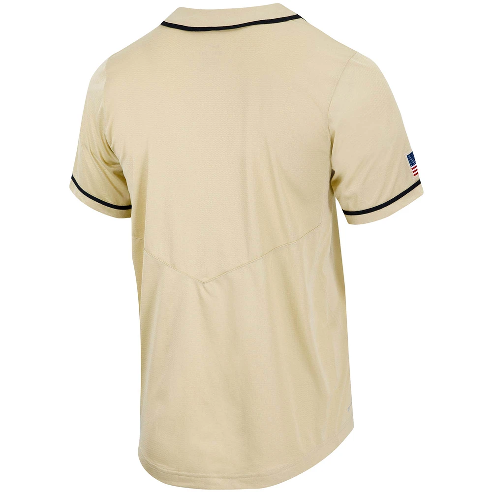 Men's Nike Gold Army Black Knights Replica Full-Button Baseball Jersey