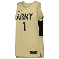 Men's Nike #1 Gold Army Black Knights Team Replica Basketball Jersey