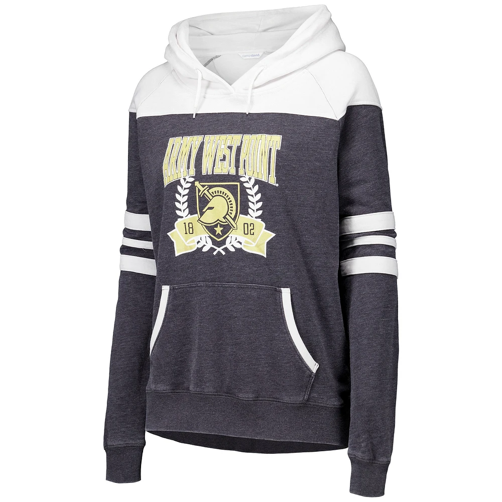 Sweat à capuche raglan bloqué rayures Black Knights Blitz de l'armée charbon bois pour femmes