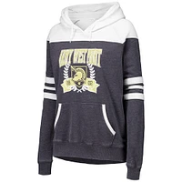 Sweat à capuche raglan bloqué rayures Black Knights Blitz de l'armée charbon bois pour femmes