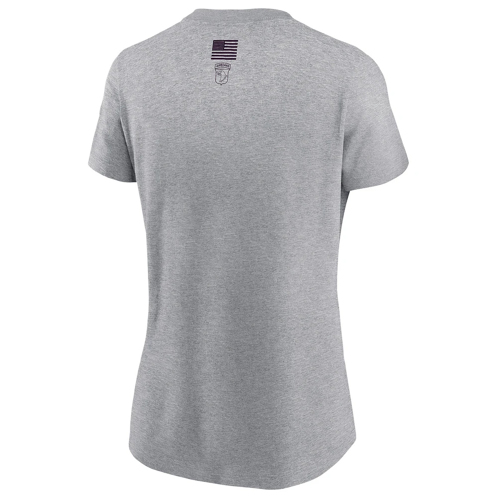 T-shirt Nike gris Army Black Knights 2024 Rivalry Collection Army! pour femme