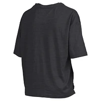 Women's Pressbox Black Army Knights Nelson Arch Over Logo Waist Length Oversized Slub T-Shirt