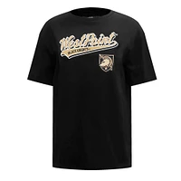 Women's Pro Standard Black Army Knights Script Tail Oversized Boyfriend T-Shirt