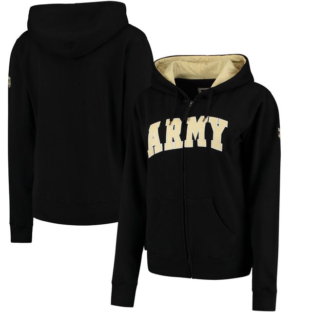Sweat-shirt à fermeture éclair complète pour femme Stadium Athletic Black Army Knights avec nom arqué