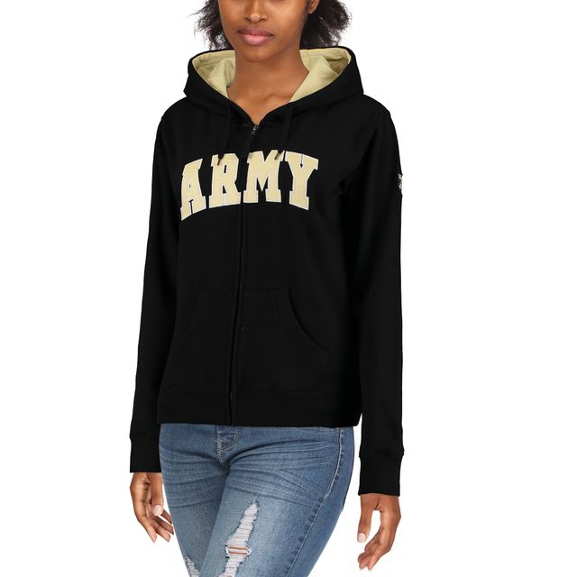Sweat-shirt à fermeture éclair complète pour femme Stadium Athletic Black Army Knights avec nom arqué
