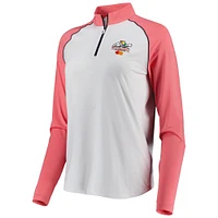 Arnold Palmer FootJoy Women's Sun Protection Raglan Quarter-Zip Long Sleeve Top - White