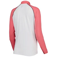 Arnold Palmer FootJoy Women's Sun Protection Raglan Quarter-Zip Long Sleeve Top - White