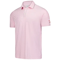 Men's Puma  Pink Arnold Palmer Invitational Tipped Jacquard Polo