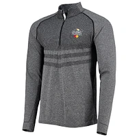 Men's Levelwear Heathered Gray Arnold Palmer Invitational Leo Raglan Quarter-Zip Top