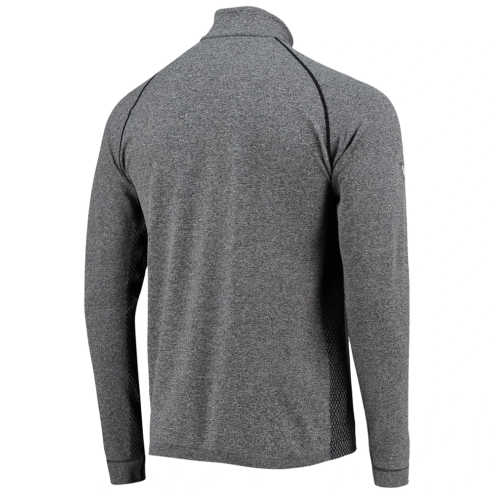 Men's Levelwear Heathered Gray Arnold Palmer Invitational Leo Raglan Quarter-Zip Top