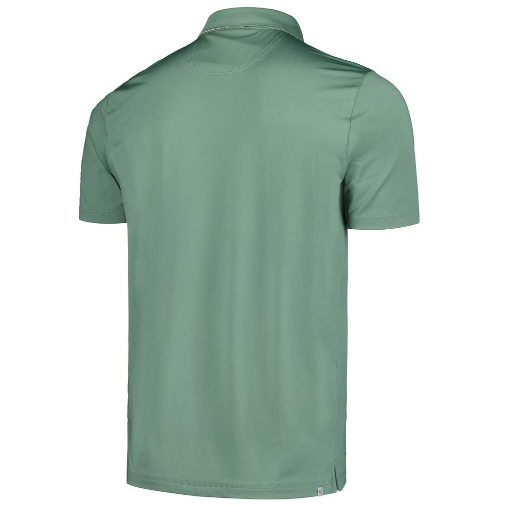 Men's Puma Green Arnold Palmer Invitational Floral Trim MATTR Polo
