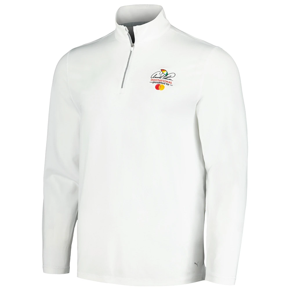 Men's Puma White Arnold Palmer Invitational Lightweight Quarter-Zip YOU-V Jacket