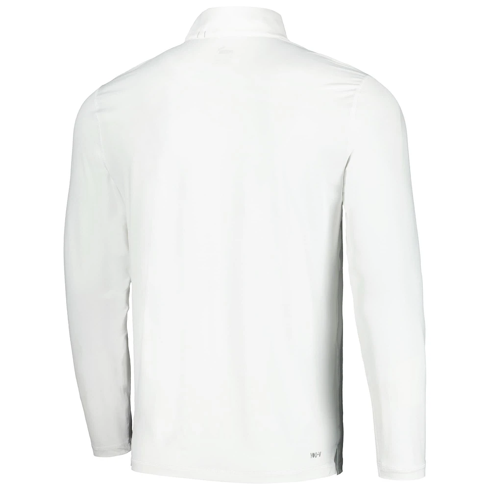 Men's Puma White Arnold Palmer Invitational Lightweight Quarter-Zip YOU-V Jacket