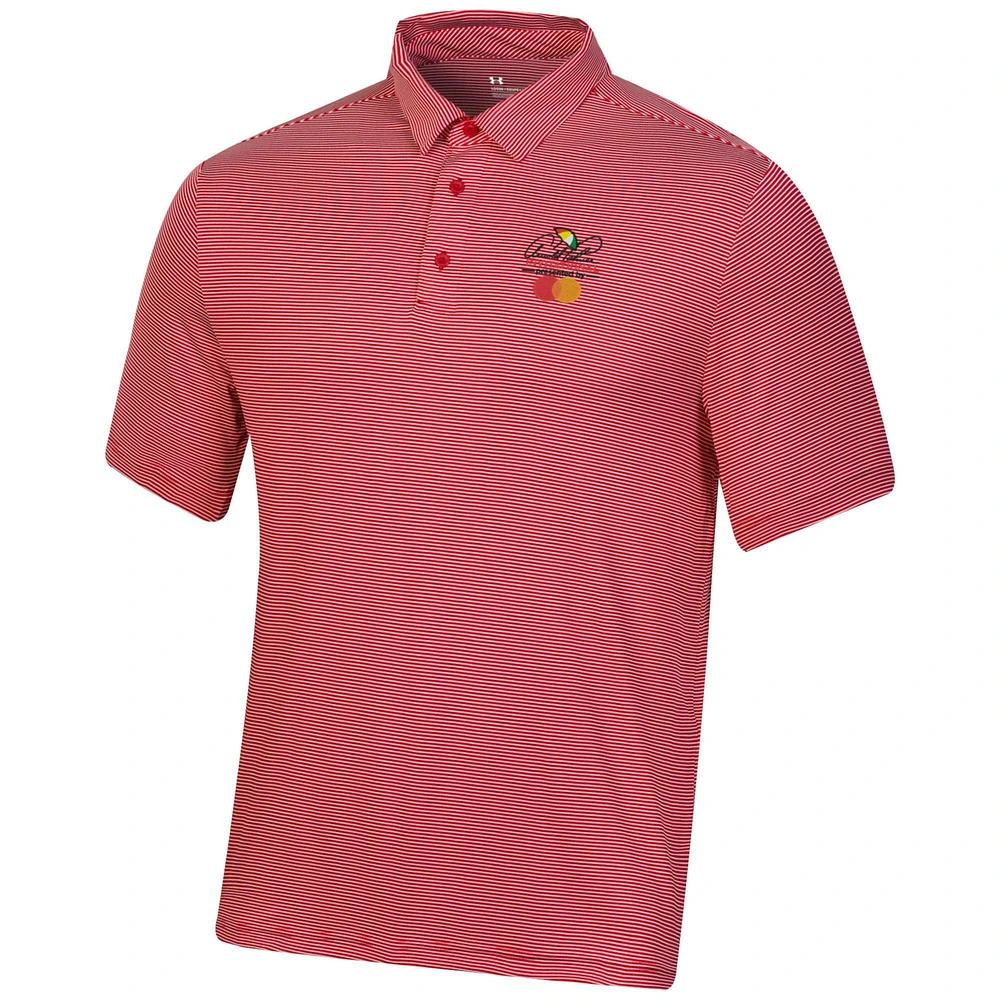 Men's Under Armour  Red Arnold Palmer Invitational T2 Green Bridge Stripe Polo