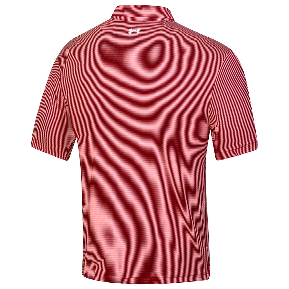 Men's Under Armour  Red Arnold Palmer Invitational T2 Green Bridge Stripe Polo