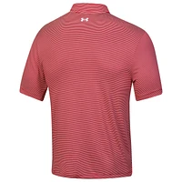 Men's Under Armour  Red Arnold Palmer Invitational T2 Green Bridge Stripe Polo