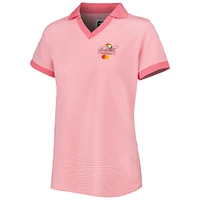 Women's FootJoy Pink Arnold Palmer Invitational Stretch Lisle End on V-Neck Polo