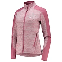 Women's Levelwear Pink Arnold Palmer Invitational Aura Space-Dye Raglan Full-Zip Top
