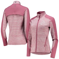 Women's Levelwear Pink Arnold Palmer Invitational Aura Space-Dye Raglan Full-Zip Top