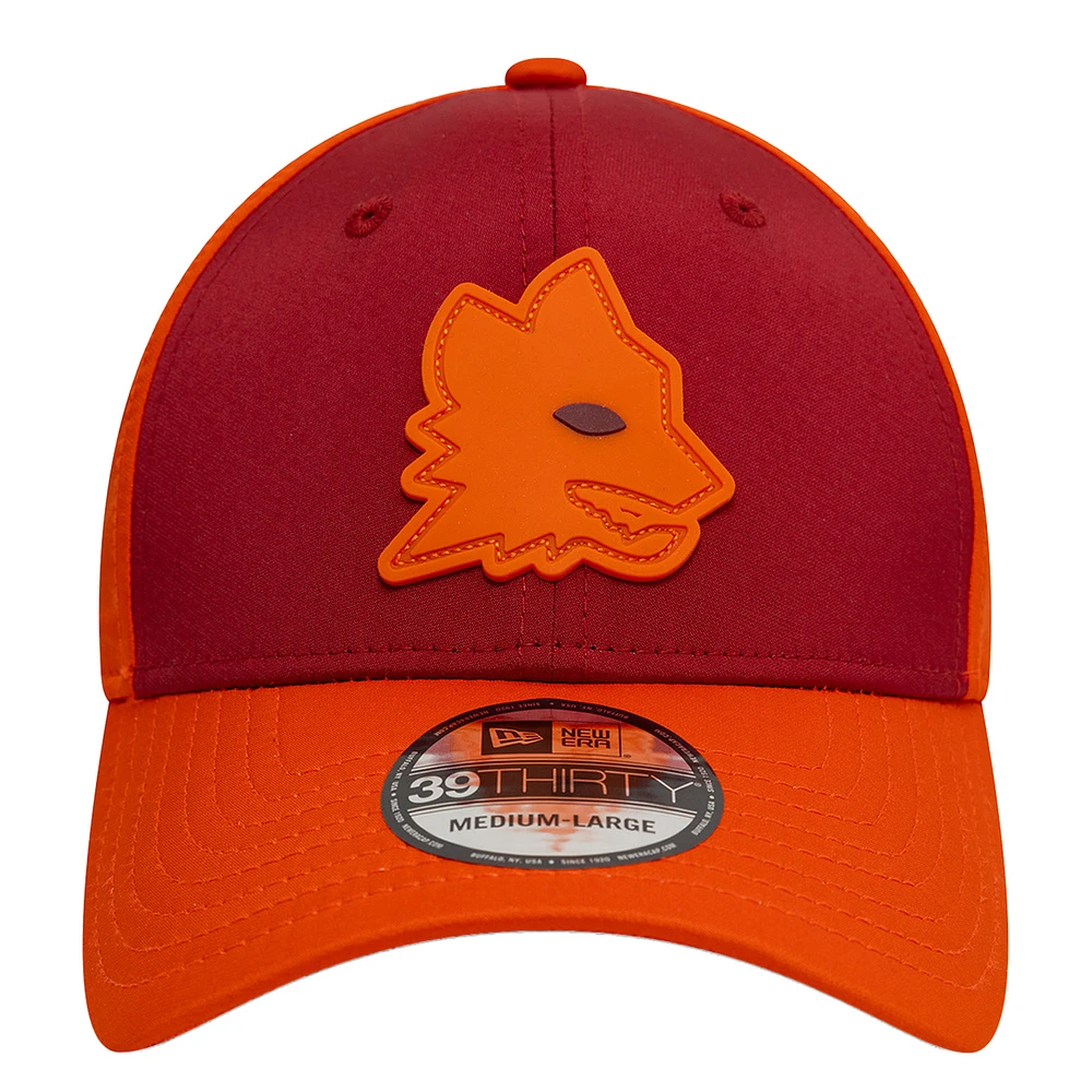 Men's New Era Red/Orange AS Roma Rubber Wolf 39THIRTY Fitted Hat
