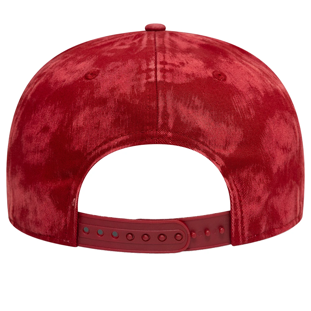 Men's New Era Red AS Roma Tie-Dye 9FIFTY Snapback Hat