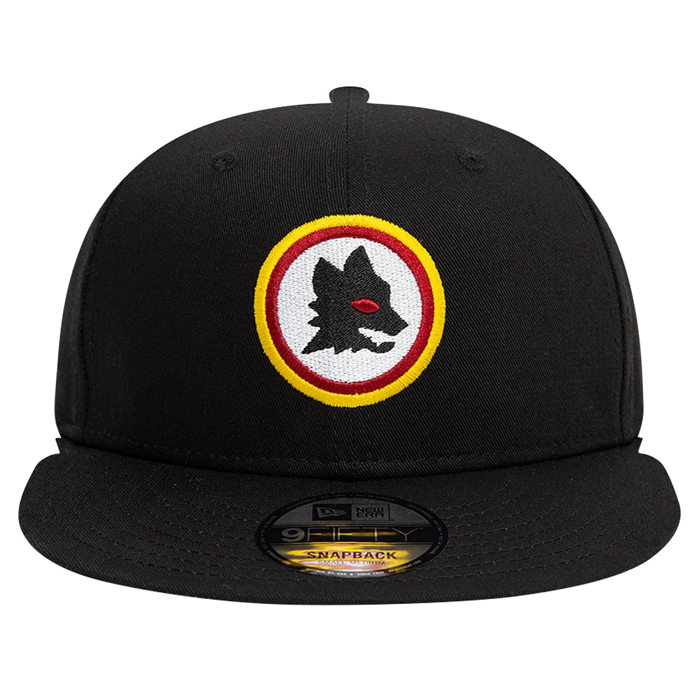 Men's New Era Black AS Roma Lupetto 9FIFTY Snapback Hat
