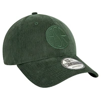 Casquette ajustable 9FORTY ton sur ton en velours côtelé vert AS Roma New Era pour hommes
