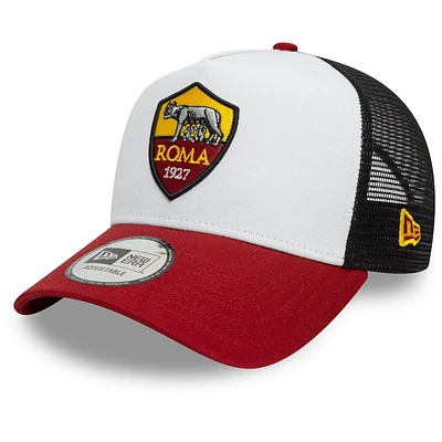Casquette réglable blanche AS Roma A-Frame Trucker 9FORTY New Era pour hommes