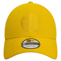 Casquette ajustable 9FORTY ton sur ton en velours côtelé AS Roma New Era pour homme jaune