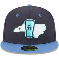 Casquette ajustée 59FIFTY New Era pour homme bleu marine Asheville Tourists Theme Nights Beer City