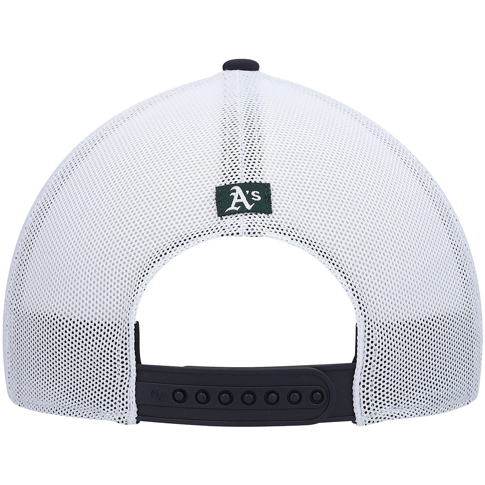 Men's '47 Navy/White Athletics Flag Fill Trucker Snapback Hat
