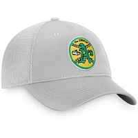 Men's Fanatics Gray Athletics Cooperstown Collection Core Trucker Snapback Hat