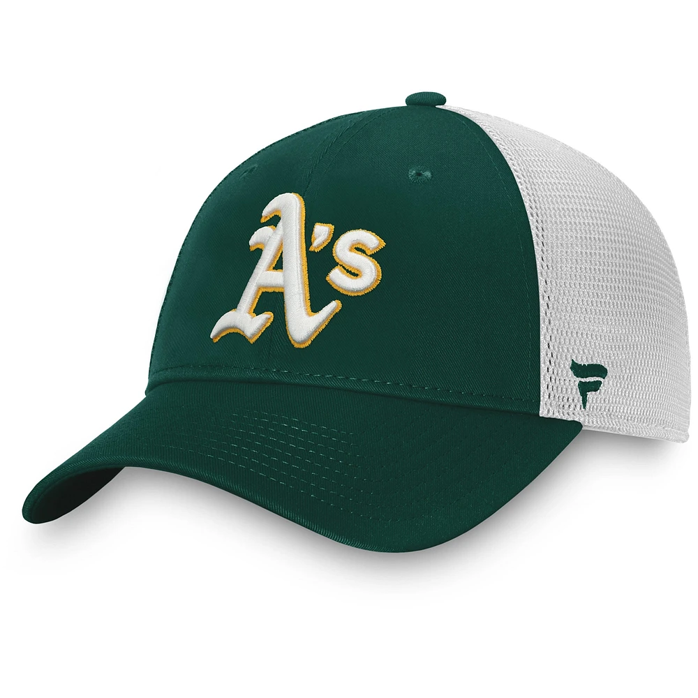 Men's Fanatics Green/White Athletics Team Core Unstructured Trucker Adjustable Hat