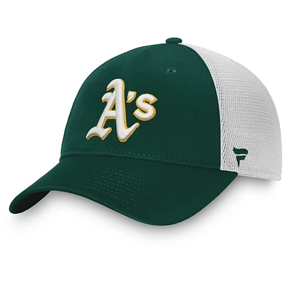 Men's Fanatics Green/White Athletics Team Core Unstructured Trucker Adjustable Hat