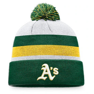 Bonnet en tricot à revers et pompon Fanatics Green Athletics pour homme