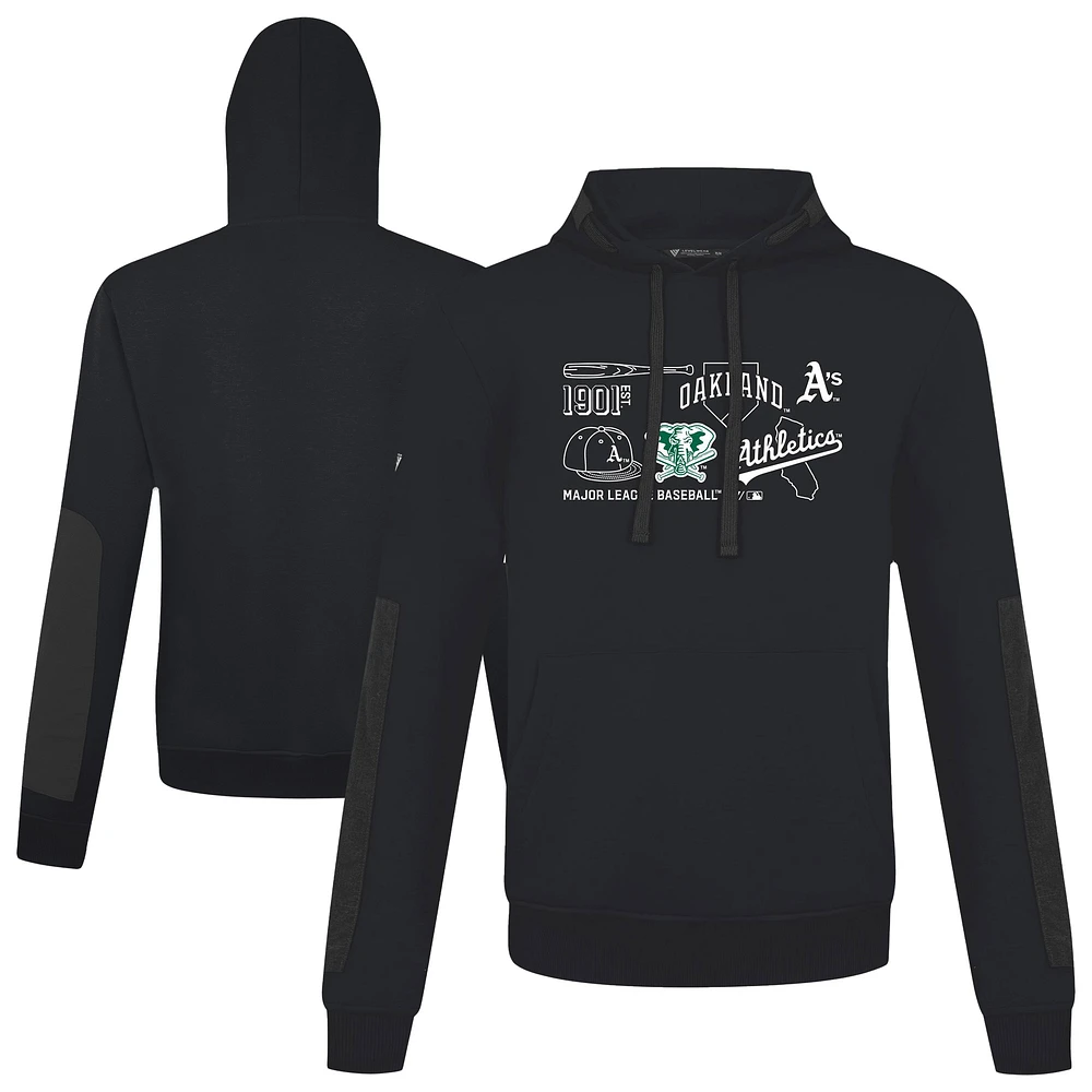 Men's Levelwear  Black Athletics Cooperstown Collection Bombay Campaign Pullover Hoodie