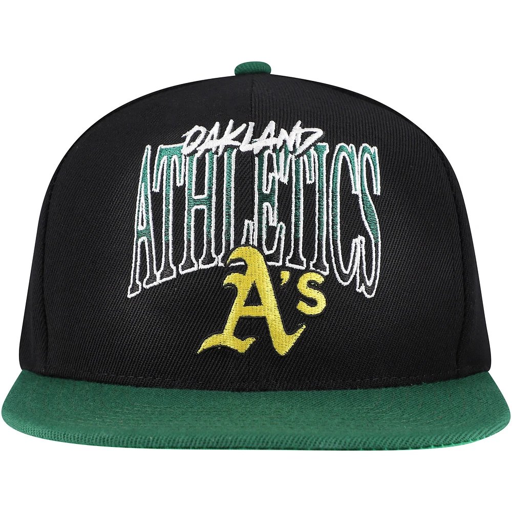 Men's Mitchell & Ness Black Oakland Athletics Rise Up Snapback Hat