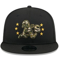 Men's New Era Black Athletics 2024 Armed Forces Day 9FIFTY Snapback Hat
