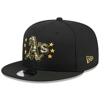 Men's New Era Black Athletics 2024 Armed Forces Day 9FIFTY Snapback Hat